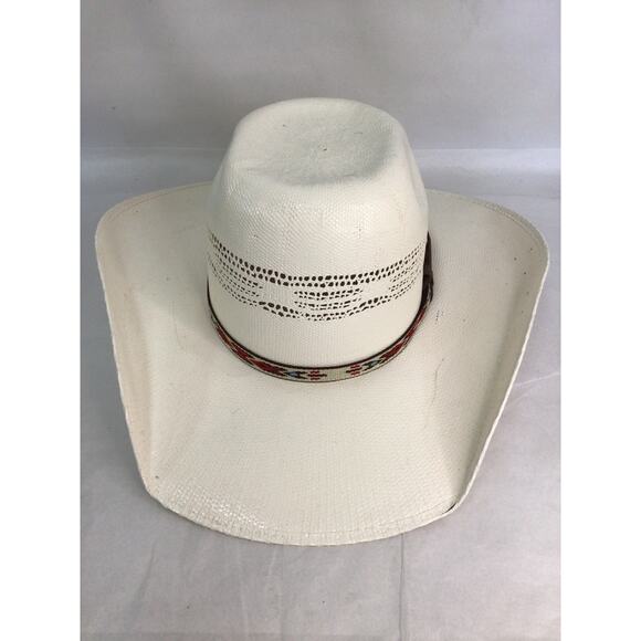 RESISTOL Mens Young Gun Bangora Straw Cowboy Hat Natural Size 7 1/2 - Picture 1 of 9